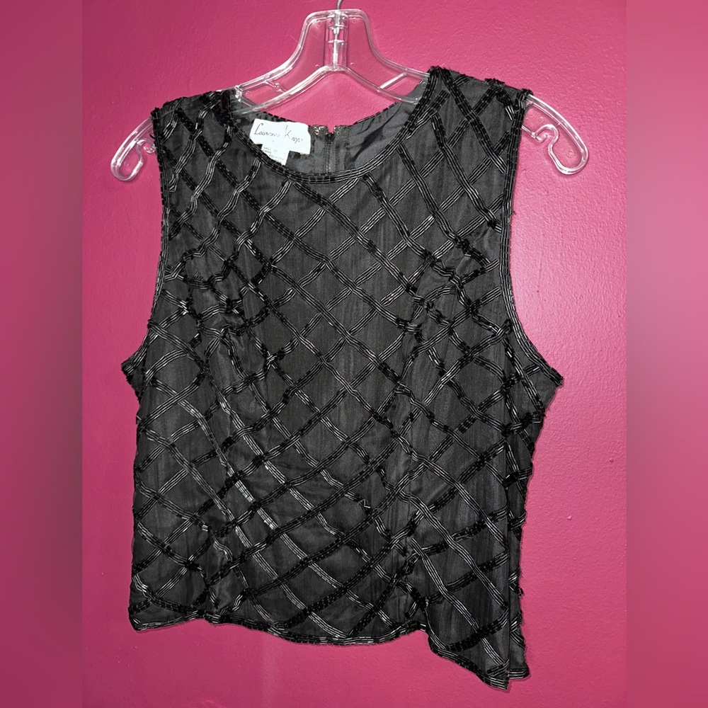 Black beaded top with a touch of glamour